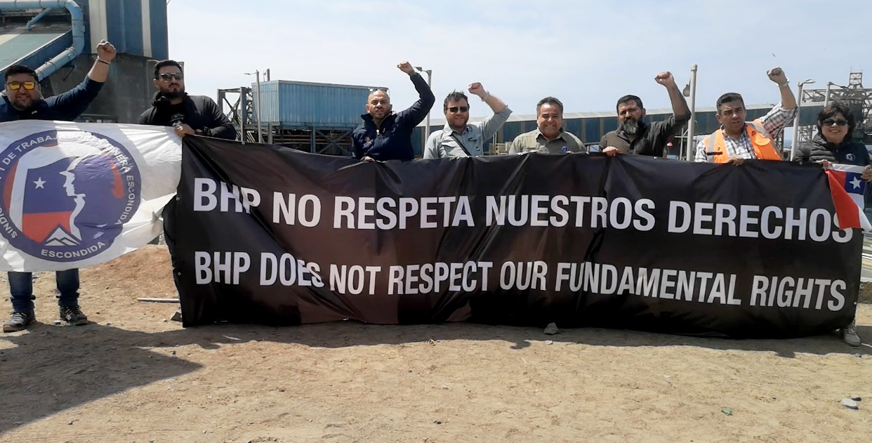 ASÍ FUE LA PROTESTA ANTE DIRECTIVOS E INVERSIONISTAS DE BHP